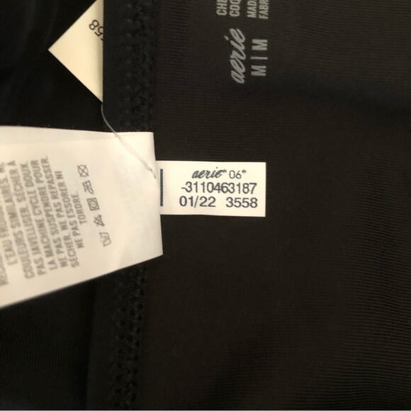 Aerie NWT Stylish Full Coverage Cheeky Bikini Bottom Solid Black Medium - Picture 8 of 12